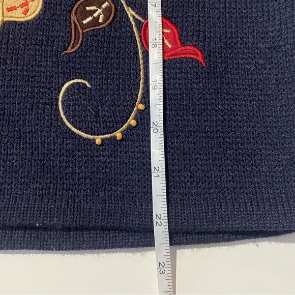 Vintage K.B Collections Embroidered Fall Leaves Cardigan Sweater Women's Size M - Picture 9 of 12